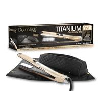 Demeliss Saint Algue Titanium V2.0 Steam Straightener Set - Includes 2-in-1 Mat - High Performance Smoothing and Intense Hydration - for All Hair Types