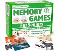 Dementia Activities for Seniors, Memory Matching Games for Dementia Patients with 36 Animal Figures, Alzheimers Products for Elderly, Easy Memory Card Brain Games for Adults Seniors with 54 Cards