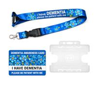 Dementia Awareness Lanyard with Matching Card and Card Holder, I Have Dementia, Please Be Patient with Me