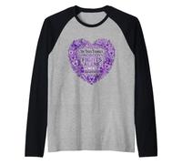 Dementia Awareness Nobody Fights Alone Purple Family Raglan Baseball Tee