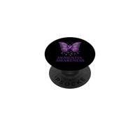 Dementia Awareness Purple Ribbon Butterfly Support PopSockets Adhesive PopGrip