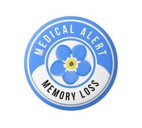Dementia & Cognitive Impairment Awareness Badge - Medical Alert Support Pin with Forget-Me-Not Flower | Visible Assistance & Understanding Badge for Daily Wear (Memory Loss)