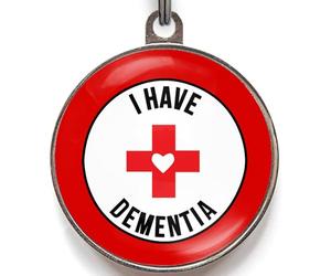 Dementia Dog Tag - Medical Alert Pet ID for Dogs with Canine Cognitive Dysfunction - I Have Dementia Warning - Add Emergency Info to Back - 2 Sizes - 36 Colour Options - Custom Safety Tag