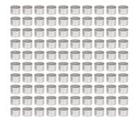 Demeras 100PCS Empty Aluminum Boxes Metal DIY Empty Aluminum Tealight Candle Box Aluminum Tea Light Tins Aluminum Metal Tealight Candle Holder