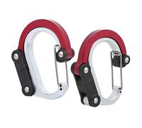 Demeras 2pcs Carabiner Clips Outdoor Aluminum Carabiner Multi-Function Quick Hanging External Buckle For Camping Hiking(Red)
