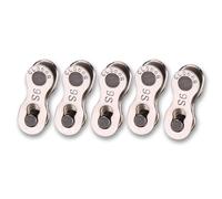Demeras Bike Chain Links 5 Pairs Heavy Duty Bike Quick Release Chain Mater Link Magic Joint Connector for 8/9/10 Speed (9 Speed)