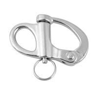 Eye Snap Shackle Stainless Steel Snap Shackle Quick Release Style for Sailboat Halyard Marine Yacht Sailing(12 * 52mm)