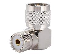 Demeras N Male to M Female Right Angle Coaxial Adapter 90 Degree Connector for UHF RF Antennas Coaxial Cable
