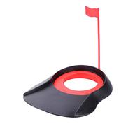 Demeras Putting Cup,Plastic Putting Practice Aids with Adjustable Hole and White Flag Fit for Indoor Outdoor Gift Choice (B Mode-Red)