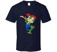 Demetan Kerokko The Brave Frog Playing Flute Retro Vintage Style T-Shirt and Apparel T Shirt(X-Large)