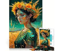 Demeter︰ Verdant Crown - Golden Harvest Goddess Jigsaw Puzzles for Adults 1000 Piece Brain Agility Restful Game Happy Challenge Night Game (38x52cm)