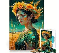 Demeter︰ Verdant Crown - Golden Harvest Goddess Teenagers 1000 Piece Jigsaw Puzzle Recall Enhancer Indoor Play Pattern Build Room Art (50x75cm)