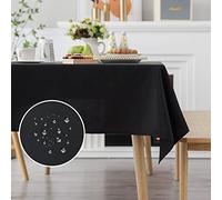 Demetex Black Fabric Table Cloth Halloween Crease Resistant Tablecloth 152 x 152 cm Square Table covers for Party Gathering Dinner, 152cm x 152cm, 1 Pc, Black