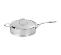 Demeyere Atlantis 11-Inch SAUTÉ Stainless Steel Fry Pan, 5.1 Quart with Auxiliary Handle, 4.2 Quart, Silver