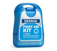 DEMHA First Aid Kit 25 Piece | Compact Waterproof Hard Shell Emergency Medical Kit | Travel First Aid Supplies for Home, Office, Car, Camping, Outdoor, Hiking | Includes Plasters, Bandages, Tapes, Wip
