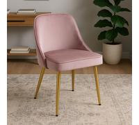 Demi Dusky Pink Velvet Dining Chair with Brushed Gold Finish Legs