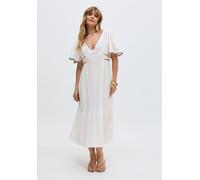 Raffya Demi Embroidered Balloon Sleeve Shirt - Cream - 10
