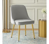 Demi Grey Velvet Dining Chair with Brushed Gold Finish Legs