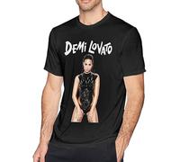 Demi Lovato Men T-Shirt Summer Casual Tops Tees Unisex Gift Men's Black Tees(X-Large)