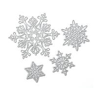 Demiawaking 4pcs Christmas Snowflake Cut Cutting Dies Stencils Template DIY Scrapbook Card Décor