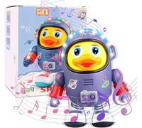 Demiawaking Electric Musical Dancing Duck Robot Toy, Space Duck Dancing Musical Interactive Toy with Lights, Children's Interactive Early Education Toys