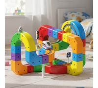 Demiawaking Klick Rail Electric Train Set, Magnetic Track Car Toys, 65pcs DIY Race Car Track Sets, Anti-gravity Driving, Easy Assembly, for Boys and Girls (C-81pcs)