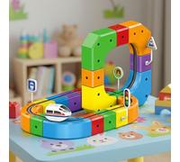 Demiawaking Klick Rail Electric Train Set, Magnetic Track Car Toys, 65pcs DIY Race Car Track Sets, Anti-gravity Driving, Easy Assembly, for Boys and Girls (C-51pcs)