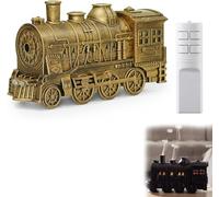 Demiawaking Train Diffuser, 300ml Vintage Steam Train Aromatherapy Essential Oil Diffuser Humidifier, 2-Color LED Lights, Two Spray Modes, Ultra-Quiet for Home, Office and Gift (Retro Color)