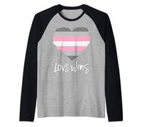 Demigirl Flag Love Wins Raglan Baseball Tee