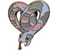 Demigirl Pride Pin | Heart-Shaped Snake Enamel Pin Demigirl Pride Flag Colors | Subtle Pride Jewelry | LGBTQ Pin Genderqueer Nonbinary