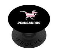 Demigirl Saurus Dinosaur T-Rex Demi Girl Demigirl Flag LGBTQ PopSockets Swappable PopGrip