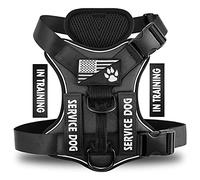 Demigreat Service Dog Harness, Reflective Dog Vest Harness with 5 PCS Patches, Adjustable Soft Oxford Pet Harness, Inner Layer Mesh, Easy to Control for Small Medium Large Dogs