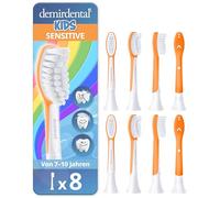 demirdental Brush Head for Philips Sonicare Kids Brush Head, for First Permanent Teeth, Children 7-10 Years, Replaces HX6048 HX6044, Orange, Pack of 8