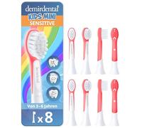 demirdental Heads for Philips Sonicare Kids, Compact Mini for Baby Teeth, Kids Ages 3-6, Equivalent to HX6038 HX6033, Red, Set of 8
