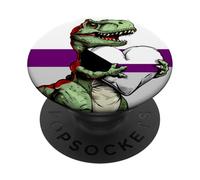 Demisexual Flag Dino T-Rex Demisexual Pride Flag Dinosaur PopSockets Adhesive PopGrip