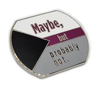 Demisexual Pride Pin Maybe But Probably Not Enamel Pin in Demi LGBT+ Flag Colors | Subtle Pride Jewelry, S, enamel Zinc