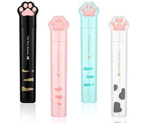 Demissle 4 Pcs Cute Scissors, Mini Cat Paw Scissors, Stainless Steel Fun Cartoon Scissors Portable Pocket Scissors Small Folding Safety Scissors for Paper Cutting, Scrapbooking, Crafting