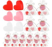 Demissle 60 Pcs Valentine‘s Day Soap Gift Mini Conversation Heart Soap Handmade Soaps Gift Set with Bags for Valentine‘s Day Wedding Gifts Decoration(Red)