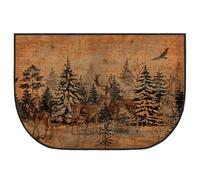 Demissle Fireplace Hearth Rug Fireplace Mats Cabin Southwestern Fireproof Fire Resistant Rug for Wood Stove Floor for Kitchen Indoor Outdoor(Forest Deer,27 x 48 Inch)