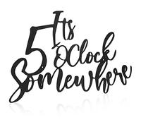 Demissle Metal Bar Decorations for Home It's 5 O'clock Somewhere Wall Decor 10 x 15 Vintage Retro Metal Bar Wall Art Hanging Sign for Home Salon Garage Basement Kitchen(Classic Color)