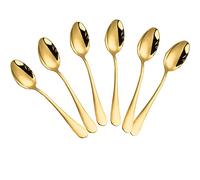 Demitasse Espresso Spoons, Mini Coffee Spoon, Stainless Steel Small Spoons for Dessert, Tea,Set of 6 (Gold)