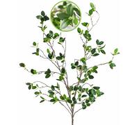 DEMIUKO 2PCS Artificial Ficus Branches Foliage Artificial Branches Twigs Greenery Fake Plants 43.3" Tall Twigs Faux Eucalyptus Leaves Stems for Vase Filler Flower Arrangment Home Office Decor