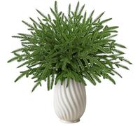 DEMIUKO Christmas Norfolk Pine Branches 40PCS Artificial Pine Needles Foliage Stems Green Xmas Tree Picks Faux Greenery Fake Leaves Sprigs for DIY Crafts Making Garland Wreath Home Christmas Decor