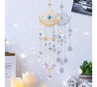 DEMIUKO Crystal Suncatcher for Window Hanging, Garden Sun Catchers with Crystals Prism Rainbow Maker Crystal Hanging Ornament Gifts for Mom Indoor Outdoor Home Garden Ceiling Room Decor (Evil Eye)