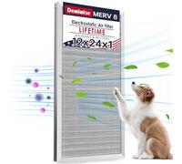 Demiwise 12x24x1 Electrostatic Air Filter, 8 Stage Washable Aluminum AC/HVAC Furnace Filter, Reusable Permanent Air Filter, Lasts a Lifetime, Easy to Install, Healthier Home/Office Environment
