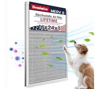 Demiwise 16x24x1 Lifetime Electrostatic Air Filter, MERV 8 Washable Aluminum AC/HVAC Furnace Filter, Reusable Permanent Air Filter,Easy to Install, Healthier Home/Office Environment
