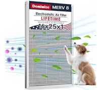 Demiwise 16x25x1 Electrostatic Air Filter, MERV 8 Reusable Aluminum AC/HVAC Furnace Filters, Washable Permanent Air Filter, Lasts a Lifetime, Easy to Clean (Actual Size:15.50x24.65x0.82)