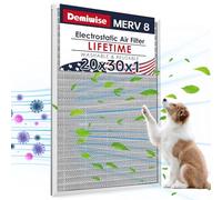 Demiwise 20 x 30 x 1 Electrostatic Air Filter, Washable & Reusable Aluminum AC/HVAC Furnace Filter, Permanent Air Filter for Home, Lasts a Lifetime, Easy to Install, Healthier Home/Office Environment