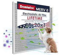 Demiwise 20x20x1 Electrostatic Air Filter, Washable & Reusable Aluminum AC/HVAC Furnace Filter, Permanent Air Filter for Home, Lasts a Lifetime, Easy to Install, Healthier Home/Office Environment