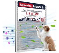 Demiwise 20x25x1 Electrostatic Air Filter, Washable & Reusable Aluminum AC/HVAC Furnace Filter, Permanent Air Filter for Home, Lasts a Lifetime, Easy to Install, Healthier Home/Office Environment